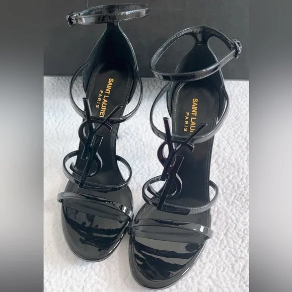 Saint Laurent YSL 100mm Opyum Patent Leather Sandals - Picture 9 of 16